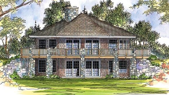 Cabin, Craftsman House Plan 69105 with 3 Beds, 2 Baths Elevation