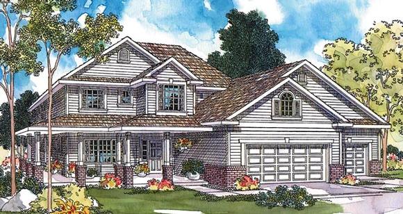 Country, Traditional House Plan 69113 with 3 Beds, 3 Baths, 3 Car Garage Elevation