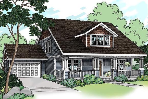 Bungalow, Craftsman House Plan 69118 with 3 Beds, 2 Baths, 2 Car Garage Elevation