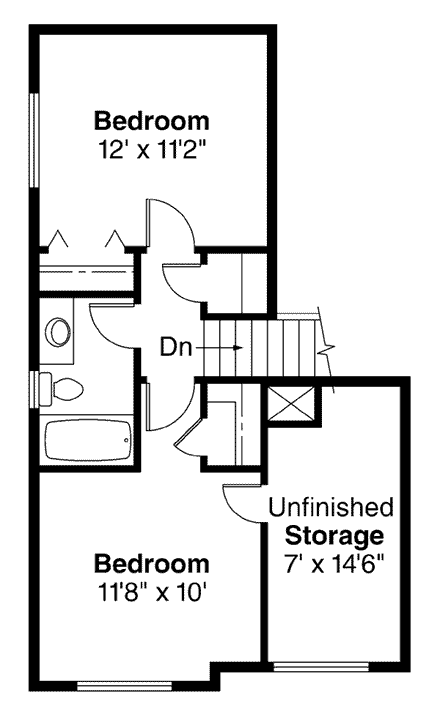 Contemporary, Traditional House Plan 69142 with 3 Beds, 3 Baths, 2 Car Garage Second Level Plan