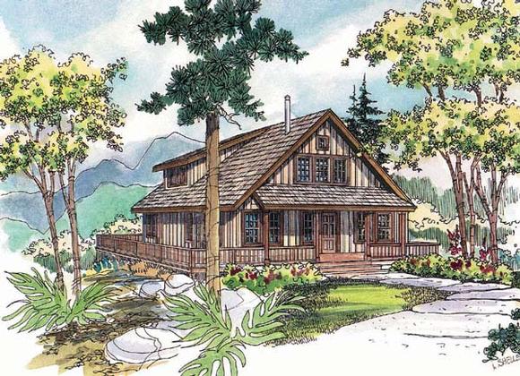 Cabin, Country House Plan 69144 with 3 Beds, 3 Baths Elevation