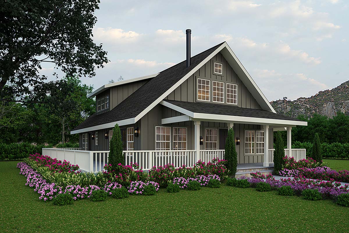 Cabin, Country Plan with 1749 Sq. Ft., 3 Bedrooms, 3 Bathrooms Elevation