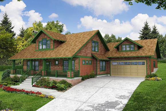 Bungalow, Cape Cod, Country House Plan 69154 with 3 Beds, 3 Baths, 2 Car Garage Elevation