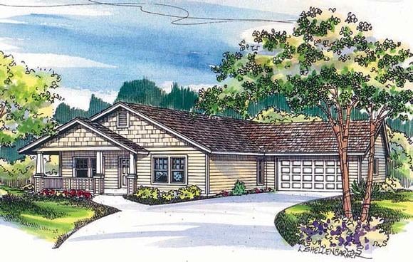 One-Story, Traditional House Plan 69157 with 3 Beds, 2 Baths, 2 Car Garage Elevation
