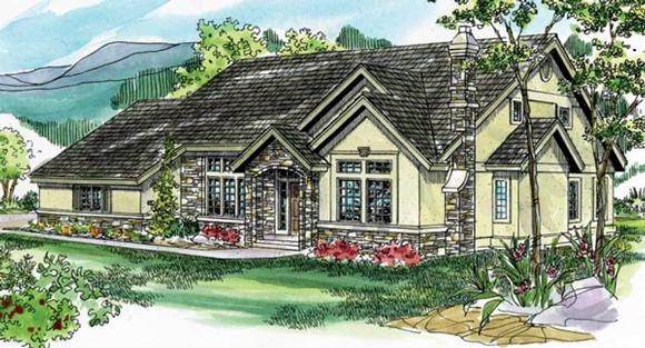 Traditional House Plan 69232 with 3 Beds, 2.5 Baths, 2 Car Garage Elevation