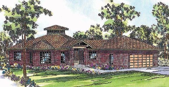 One-Story, Traditional House Plan 69235 with 3 Beds, 2.5 Baths, 2 Car Garage Elevation