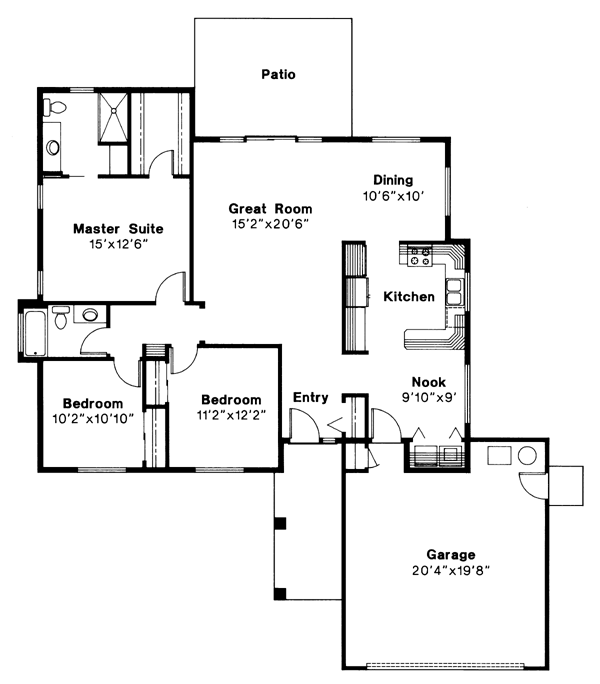 House Plan 69237 - Ranch Style with 1531 Sq Ft, 3 Bed, 2 Bath