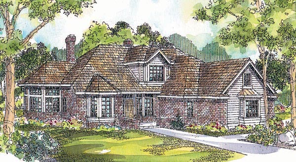 House Plan 69247 - Traditional Style with 2708 Sq Ft, 4 Bed, 3 Ba