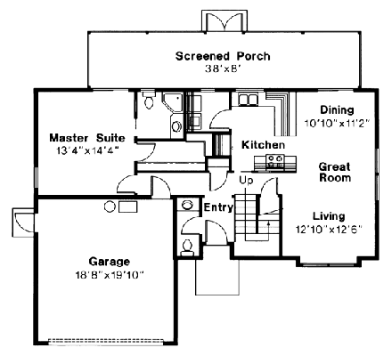 House Plan 69330 - Florida Style with 1409 Sq Ft, 3 Bed, 2 Bath,