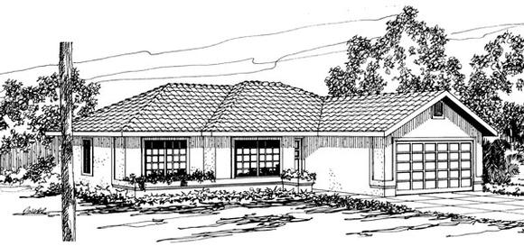 Florida, Ranch House Plan 69342 with 3 Beds, 2 Baths, 2 Car Garage Elevation