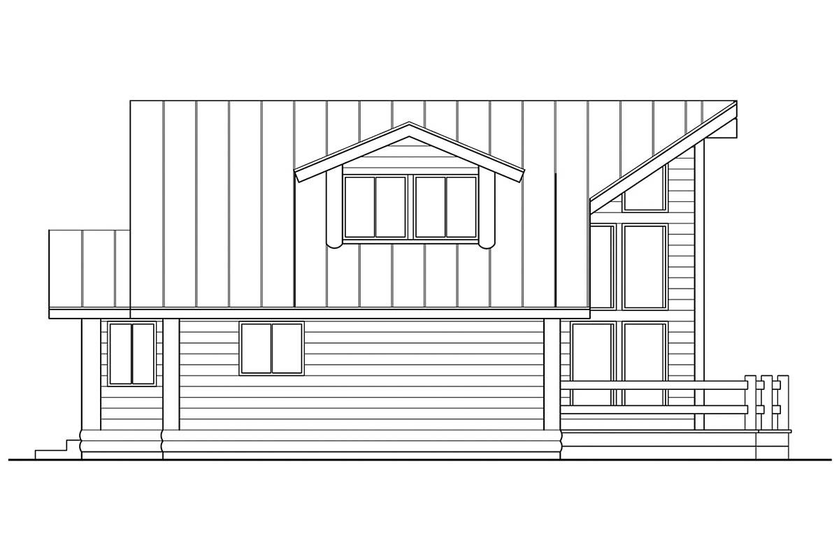 Contemporary, Log Plan with 1401 Sq. Ft., 3 Bedrooms, 2 Bathrooms, 2 Car Garage Picture 3