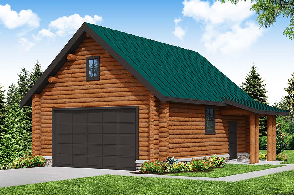 Contemporary, Log Plan with 1401 Sq. Ft., 3 Bedrooms, 2 Bathrooms, 2 Car Garage Picture 4