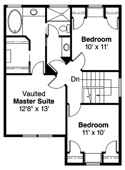 Country House Plan 69414 with 3 Beds, 1.5 Baths Second Level Plan