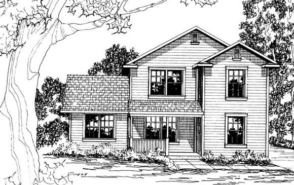 Country House Plan 69414 with 3 Beds, 1.5 Baths Elevation
