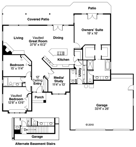 House Plan 69446 - Traditional Style with 2274 Sq Ft, 3 Bed, 2 Ba