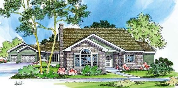 Traditional House Plan 69463 with 3 Beds, 3 Baths, 3 Car Garage Elevation