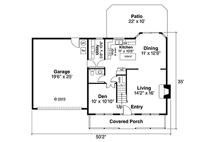 Country House Plan 69471 with 3 Beds, 2.5 Baths, 2 Car Garage First Level Plan