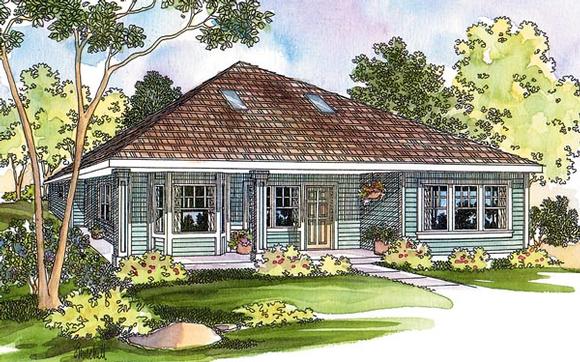 Contemporary, Cottage, Craftsman, Traditional House Plan 69474 with 2 Beds, 2 Baths Elevation