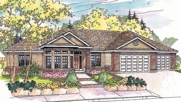 Ranch House Plan 69614 with 3 Beds, 3 Baths, 3 Car Garage Elevation