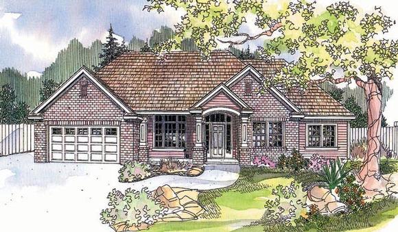 Traditional House Plan 69618 with 2 Beds, 3 Baths, 2 Car Garage Elevation