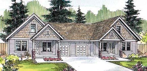 Ranch Multi-Family Plan 69640 with 6 Beds, 4 Baths, 2 Car Garage Elevation