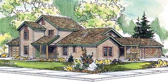Country Multi-Family Plan 69641 with 5 Beds, 4 Baths, 5 Car Garage Elevation