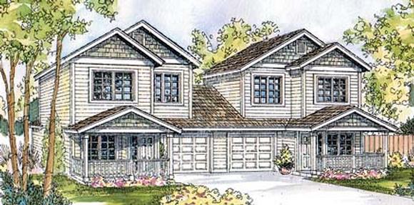 Traditional Multi-Family Plan 69650 with 6 Beds, 4 Baths, 2 Car Garage Elevation