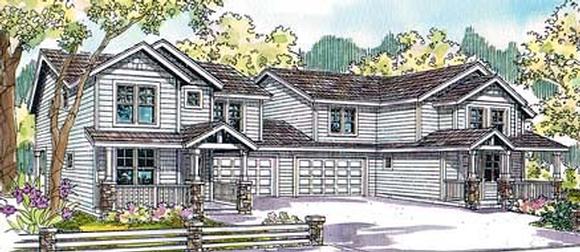 Contemporary Multi-Family Plan 69651 with 8 Beds, 6 Baths, 4 Car Garage Elevation