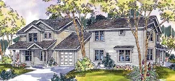Contemporary Multi-Family Plan 69652 with 6 Beds, 5 Baths, 2 Car Garage Elevation