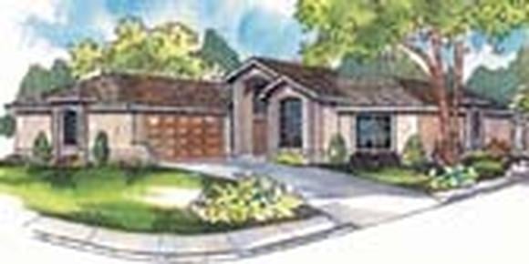 Mediterranean, One-Story House Plan 69722 with 3 Beds, 2.5 Baths, 2 Car Garage Elevation