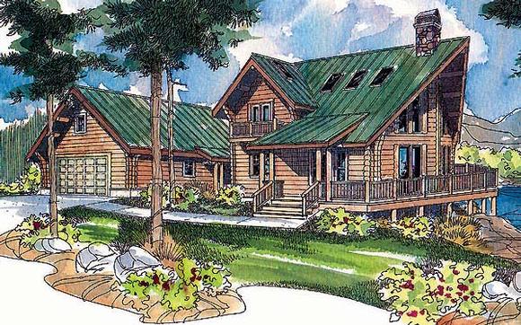House Plan 69724 with 3 Beds, 2 Baths, 2 Car Garage Elevation