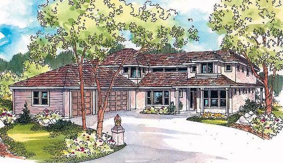 Contemporary, Florida House Plan 69740 with 5 Beds, 4 Baths, 3 Car Garage Elevation