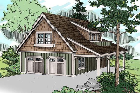 Traditional 2 Car Garage Plan 69762 with 1 Beds, 1 Baths Elevation