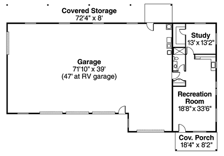 Traditional 4 Car Garage Apartment Plan 69764, RV Storage First Level Plan