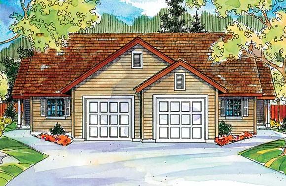 Contemporary, Ranch Multi-Family Plan 69783 with 6 Beds, 4 Baths, 2 Car Garage Elevation
