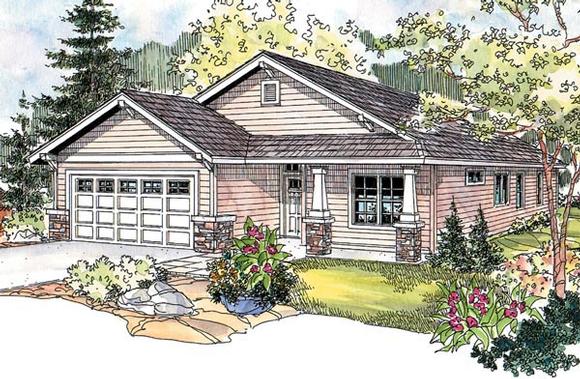 Country, Craftsman, One-Story, Ranch House Plan 69794 with 3 Beds, 2 Baths, 2 Car Garage Elevation