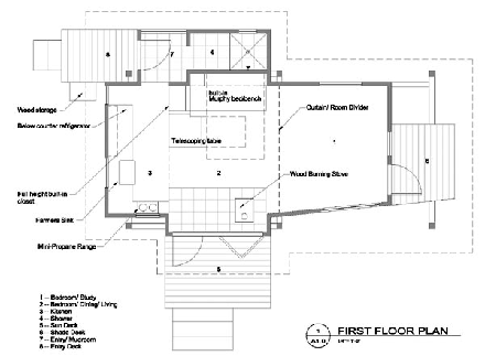 Cabin, One-Story House Plan 69801 with 1 Beds, 1 Baths First Level Plan
