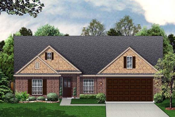 Traditional House Plan 69916 with 3 Beds, 2 Baths, 2 Car Garage Elevation