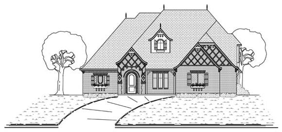 European, Traditional, Tudor House Plan 69935 with 4 Beds, 4 Baths, 3 Car Garage Elevation