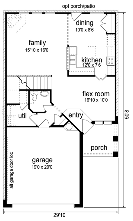 Cottage, Craftsman House Plan 69974 with 3 Beds, 3 Baths, 2 Car Garage First Level Plan
