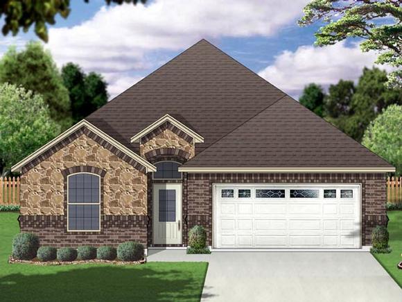 European, Traditional House Plan 69989 with 2 Beds, 2 Baths, 2 Car Garage Elevation