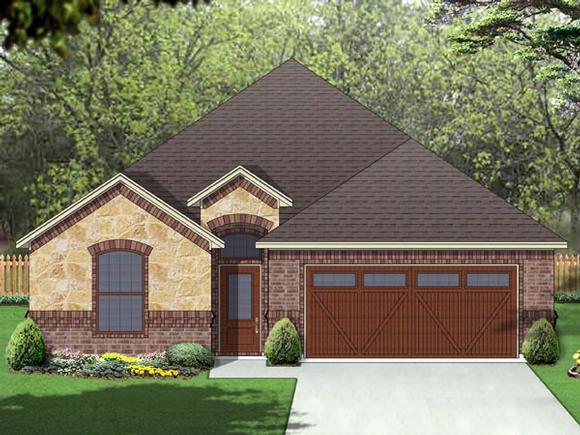European, Traditional House Plan 69990 with 3 Beds, 2 Baths, 2 Car Garage Elevation