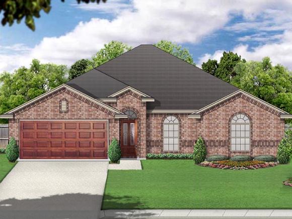 Traditional House Plan 69991 with 3 Beds, 2 Baths, 2 Car Garage Elevation