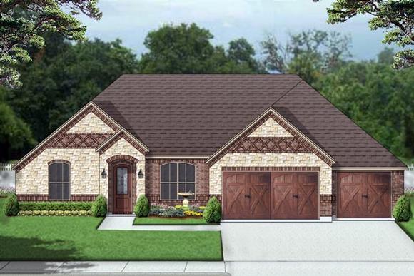 European, Traditional House Plan 69999 with 3 Beds, 3 Baths, 3 Car Garage Elevation