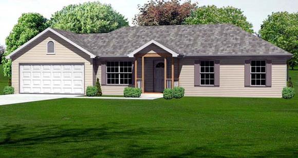Traditional House Plan 70109 with 3 Beds, 1 Baths, 2 Car Garage Elevation