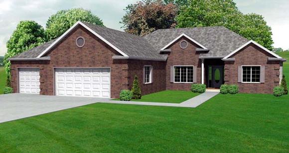 Traditional House Plan 70112 with 3 Beds, 3 Baths, 3 Car Garage Elevation