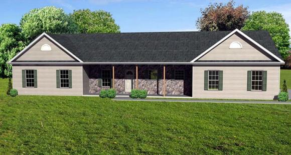 Traditional House Plan 70117 with 4 Beds, 3 Baths, 3 Car Garage Elevation