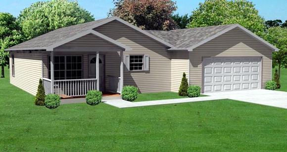 Traditional House Plan 70120 with 3 Beds, 1 Baths, 2 Car Garage Elevation