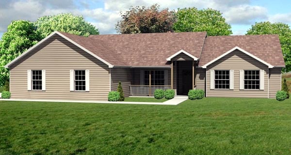 House Plan 70122 - Traditional Style with 2122 Sq Ft, 3 Bed, 2 Ba