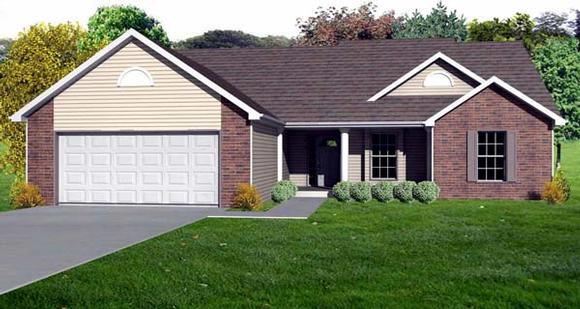 Traditional House Plan 70157 with 3 Beds, 2 Baths, 2 Car Garage Elevation
